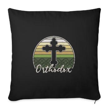 Orthodox Kreuz Christentum Balkan Herkunft - Sofakissenbezug 45 x 45 cm - Schwarz - Vorne