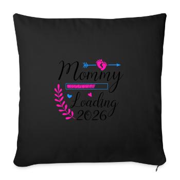 Mommy Loading 2026 Wonderful - Sofa pillowcase 17,3'' x 17,3'' (45 x 45 cm) - black - Front