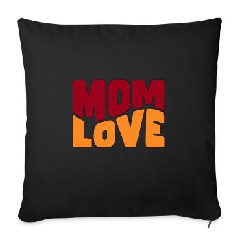 Design Mom Love - Housse de coussin décorative 45 x 45 cm - noir - Devant