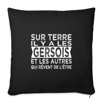 sur terre les Gersois et les autres Humour Gers - Housse de coussin décorative 45 x 45 cm - noir - Devant
