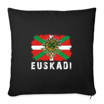 Euskal Herria Spanien Lauburu Baskisch Land - Sofakissenbezug 45 x 45 cm - Schwarz - Vorne