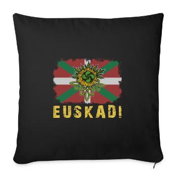 Euskal Herria Spanien Lauburu Baskisch Land - Sofakissenbezug 45 x 45 cm - Schwarz - Vorne
