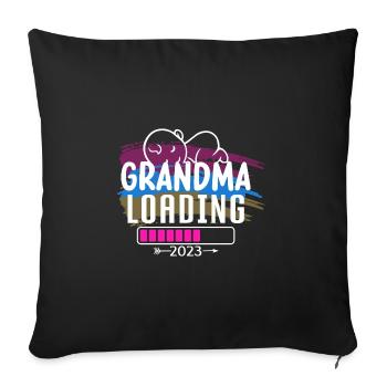 Werdende Oma, Oma loading 2023 Großmutter - Sofakissenbezug 45 x 45 cm - Schwarz - Vorne