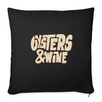 Huîtres et vin Ironic Saying Seafood Chef - Housse de coussin décorative 45 x 45 cm - noir - Devant