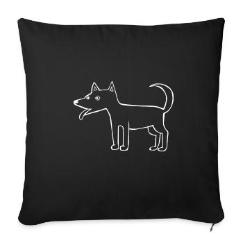 Joli dessin de chien, illustration d'un chiot - Housse de coussin décorative 45 x 45 cm - noir - Devant