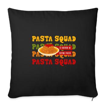 Rather Eating Pasta Ironic Saying Spaghetti - Sofa pillowcase 17,3'' x 17,3'' (45 x 45 cm) - black - Front