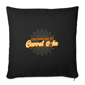 Pâtisserie Gâteau aux carottes Recette Dessert - Housse de coussin décorative 45 x 45 cm - noir - Devant
