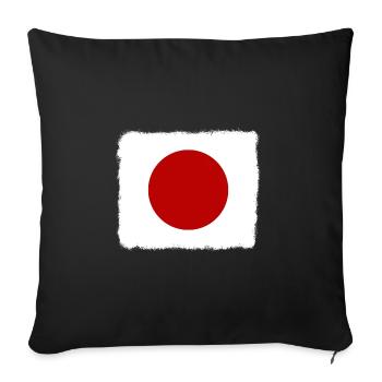 Drapeau du Japon Utilisé Look Nihon Drapeau japonais - Housse de coussin décorative 45 x 45 cm - noir - Devant