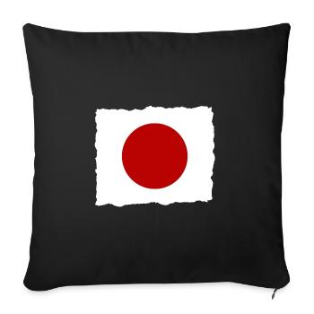 Japan Flagge Used Look Nihon Japanische Fahne - Sofakissenbezug 45 x 45 cm - Schwarz - Vorne