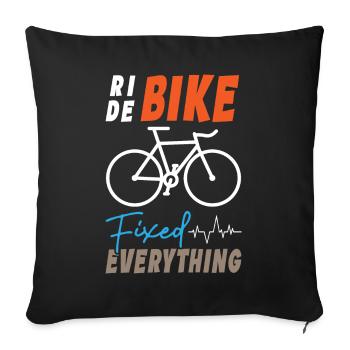 Ride Bike Fixed Everything - Sofa pillowcase 17,3'' x 17,3'' (45 x 45 cm) - black - Front