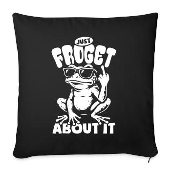 Frog Just froget about it - Frog Word Game - Sofa pillowcase 17,3'' x 17,3'' (45 x 45 cm) - black - Front