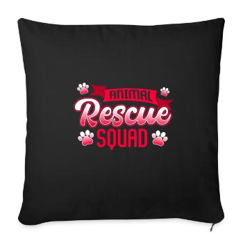 Animal Rescue Chats et chiens Bien-être animal - Housse de coussin décorative 45 x 45 cm - noir - Devant