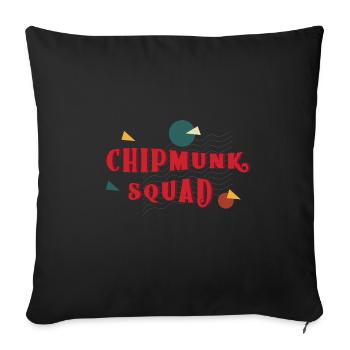 Chipmunk Squad Cute Squirrel Forest Animal - Sofa pillowcase 17,3'' x 17,3'' (45 x 45 cm) - black - Front