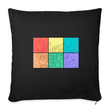 Ocean, nature, magnifiques récifs coralliens, - Housse de coussin décorative 45 x 45 cm - noir - Devant
