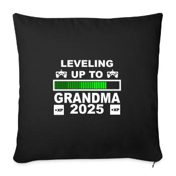 Oma 2025 loading, Ich werde 2025 Oma - Sofakissenbezug 45 x 45 cm - Schwarz - Vorne