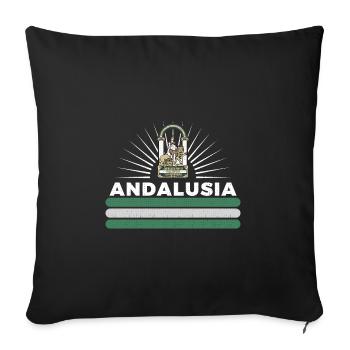 Andalusien autonome Gemeinschaft Spanien - Sofakissenbezug 45 x 45 cm - Schwarz - Vorne