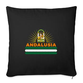 Andalusien autonome Gemeinschaft Spanien - Sofakissenbezug 45 x 45 cm - Schwarz - Vorne