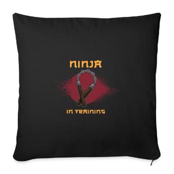 Ninjutsu Nunchaku Ninja Training Waffen Karate - Sofakissenbezug 45 x 45 cm - Schwarz - Vorne