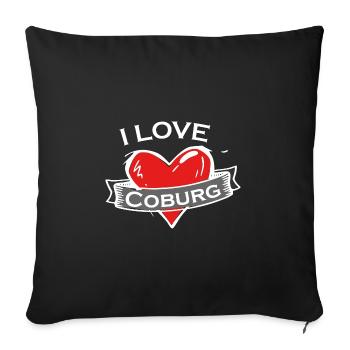 Coburg - Ich liebe Stadtnamen in Tattoo Stil - Sofakissenbezug 45 x 45 cm - Schwarz - Vorne