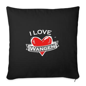 Wangen - Ich liebe Stadtnamen in Tattoo Stil - Sofakissenbezug 45 x 45 cm - Schwarz - Vorne