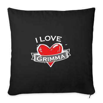 Grimma - Ich liebe Stadtnamen in Tattoo Stil - Sofakissenbezug 45 x 45 cm - Schwarz - Vorne