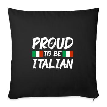 Drapeau de l’Italie Drapeau italien Vintage Look vieilli - Housse de coussin décorative 45 x 45 cm - noir - Devant