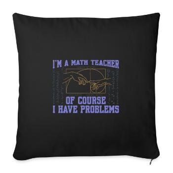 Nombre d’or Fibonacci Math Art Spirale - Housse de coussin décorative 45 x 45 cm - noir - Devant