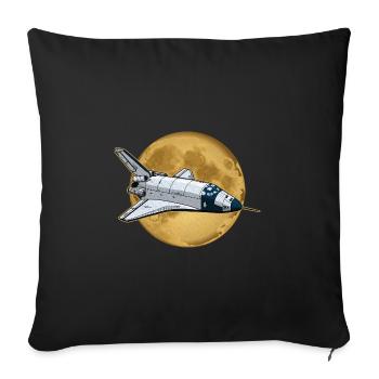 Buran Sowjetunion UdSSR Rakete Raumflugzeug - Sofakissenbezug 45 x 45 cm - Schwarz - Vorne