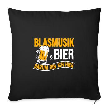 Musique de soufflage et de bière C’est moi Ici Musicien - Housse de coussin décorative 45 x 45 cm - noir - Devant