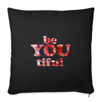 ✨ beYOUtiful – Sei du selbst & strahle! ✨ - Sofakissenbezug 45 x 45 cm - Schwarz - Vorne