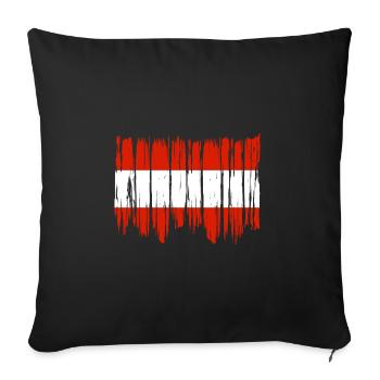 Austria Flag Austria Austrian Flag AT - Sofa pillowcase 17,3'' x 17,3'' (45 x 45 cm) - black - Front