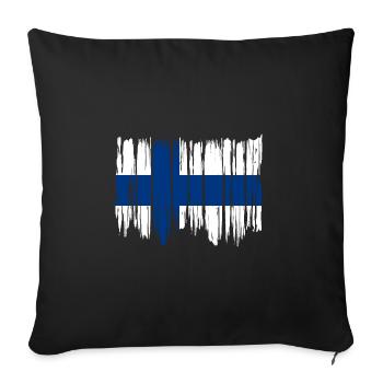 Finland Flag Suomi Finnish Flag Used Look - Sofa pillowcase 17,3'' x 17,3'' (45 x 45 cm) - black - Front