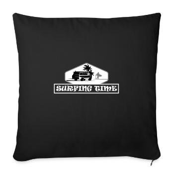 Surfing Time Surfers Surf Bus Surfing Beach - Sofa pillowcase 17,3'' x 17,3'' (45 x 45 cm) - black - Front