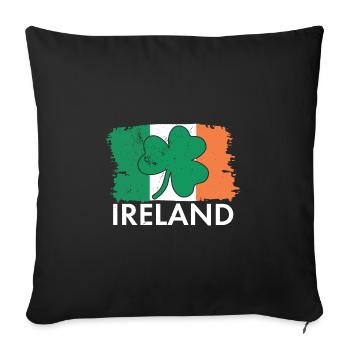 Irlande Green Shamrock Flag Origine nationale - Housse de coussin décorative 45 x 45 cm - noir - Devant