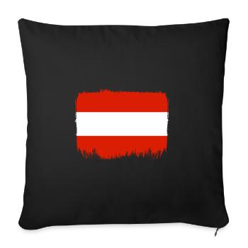 Austria Flag Austria Austrian Flag AT - Sofa pillowcase 17,3'' x 17,3'' (45 x 45 cm) - black - Front