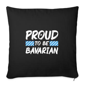 Drapeau de Bavière utilisé Look drapeau bavarois Vintage - Housse de coussin décorative 45 x 45 cm - noir - Devant