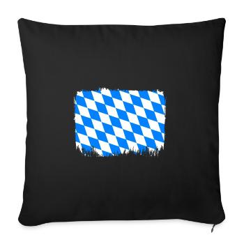 Drapeau de Bavière utilisé Look drapeau bavarois Vintage - Housse de coussin décorative 45 x 45 cm - noir - Devant