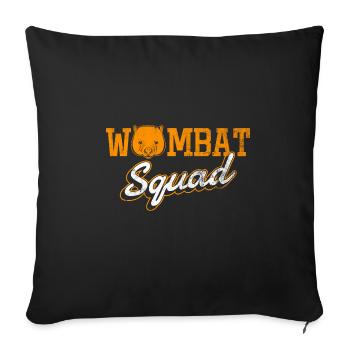 Wombat Squad Cute Rodent Wombat Nature Animal - Sofa pillowcase 17,3'' x 17,3'' (45 x 45 cm) - black - Front