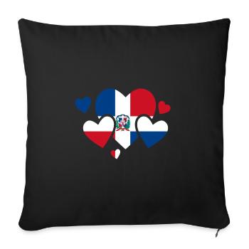 Dominican Republic Flag Dom Rep Flag Travel - Sofa pillowcase 17,3'' x 17,3'' (45 x 45 cm) - black - Front