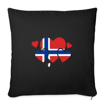 Drapeau de la Norvège Scandinavie Drapeau norvégien - Housse de coussin décorative 45 x 45 cm - noir - Devant