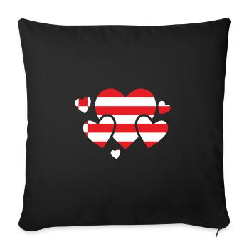 Drapeau de Brême Drapeau de Brême Coeur - Housse de coussin décorative 45 x 45 cm - noir - Devant