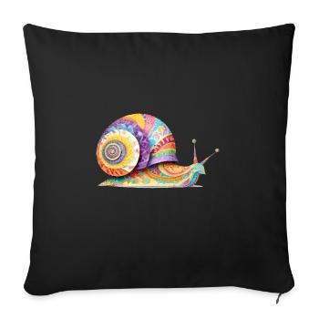 Snail Playful Adorable Fun Animal Colorful Cute - Sofa pillowcase 17,3'' x 17,3'' (45 x 45 cm) - black - Front