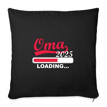 Oma 2025 loading, Ich werde 2025 Oma - Sofakissenbezug 45 x 45 cm - Schwarz - Vorne