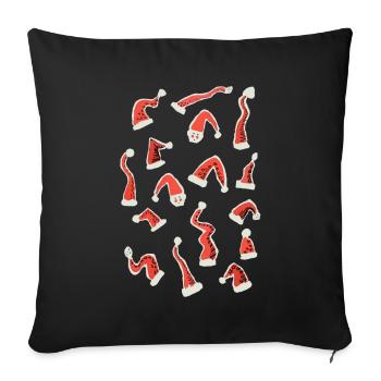 Santa Hats - Sofa pillowcase 17,3'' x 17,3'' (45 x 45 cm) - black - Front