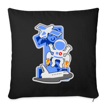 Astronaut 1. Geburtstag Party Nummer 1 - 1 Jahre - Sofakissenbezug 45 x 45 cm - Schwarz - Vorne