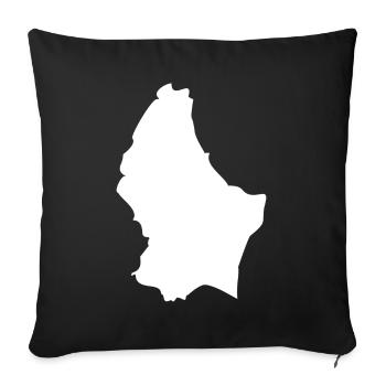 Luxembourg map flag - Sofa pillowcase 17,3'' x 17,3'' (45 x 45 cm) - black - Front