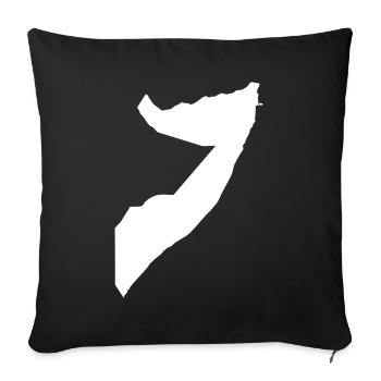 Drapeau de la carte de la Somalie - Housse de coussin décorative 45 x 45 cm - noir - Devant