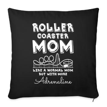 Roller Coaster Mom - Sofa pillowcase 17,3'' x 17,3'' (45 x 45 cm) - black - Front