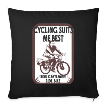 T-shirt cool pour les vrais amateurs de vélo - Housse de coussin décorative 45 x 45 cm - noir - Devant