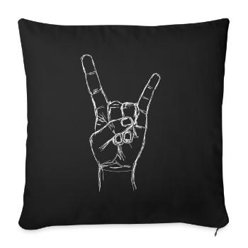 Metalhand White Sketch - Sofa pillowcase 17,3'' x 17,3'' (45 x 45 cm) - black - Front